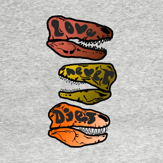 Love Never Dies T-Rex Skulls by eddien